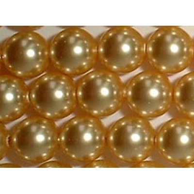 10 Swarovski Crystal Gold 12mm Pearls