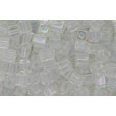 25gr Miyuki Cube Beads - Iridescent Rainbow Clear