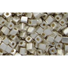 25gr Miyuki Cube Beads - Silver Dipped