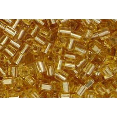 25gr Miyuki Cube Beads - Gold Lined