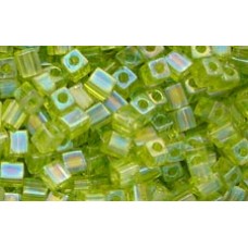 25gr Miyuki Cube Beads - Lime Iridescent 