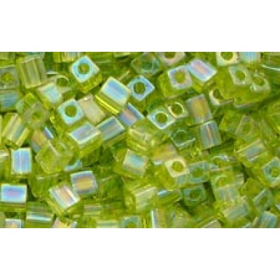 25gr Miyuki Cube Beads - Lime Iridescent 