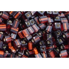 25gr Miyuki Cube Beads - Silver Lined Russet