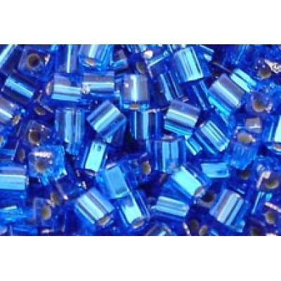 25gr Miyuki Cube Beads - Silver Lined Sapphire Blue
