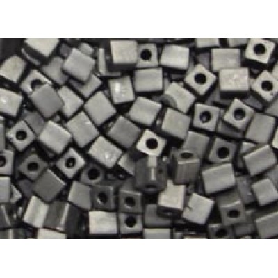 25gr Miyuki Cube Beads Matte Black Opaque