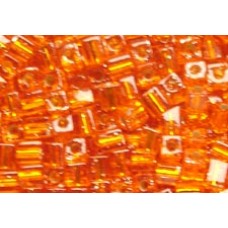 25gr Miyuki Cube Beads Silver Lined Orange