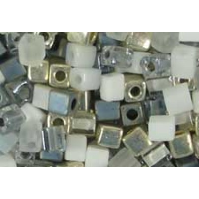 25gr Miyuki Cube Beads Snow Mix