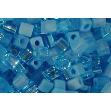 25gr Miyuki Cube Beads Turquoise Blues