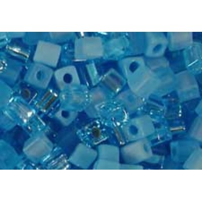 25gr Miyuki Cube Beads Turquoise Blues