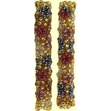 1 Fairtrade Golden Earth Beaded Tube - Diamond Motif