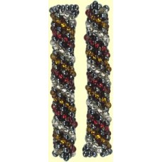 1 Fairtrade Raspberry Beaded Tube - Wide Spiral Motif