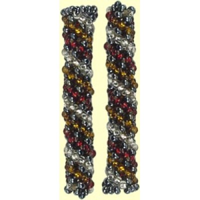 1 Fairtrade Raspberry Beaded Tube - Wide Spiral Motif