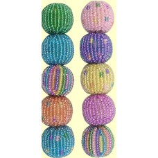4 Fairtrade Sherbet Spots and Stripes 16mm Beaded Beads