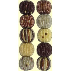Fairtrade Natural Spots and Stripes 16mm Beaded Beads