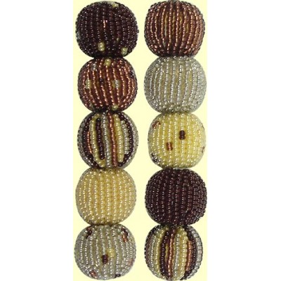 Fairtrade Natural Spots and Stripes 16mm Beaded Beads