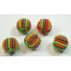 5 Jabulani Carribean 12mm Striped Beads