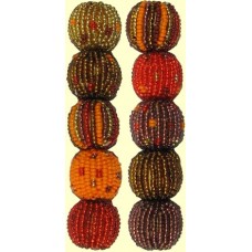 4 Sunset Spots and Stripes 16mm Beaded Beads