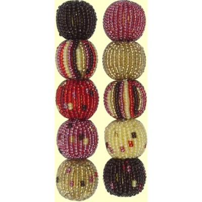 Fairtrade Hot Chocolate Spots and Stripes 16mm Beaded Beads