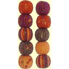 4 Fairtrade Magenta Spots and Stripes 16mm Beaded Beads