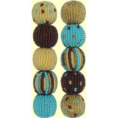 Fairtrade Sand & Sky Spots and Stripes 16mm Beaded Beads