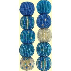 Fairtrade Sea Breeze Spots and Stripes 16mm Beaded Beads
