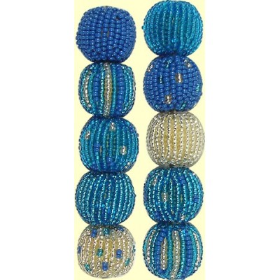 Fairtrade Sea Breeze Spots and Stripes 16mm Beaded Beads