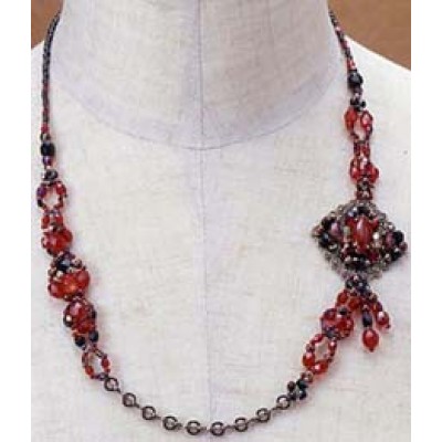 Toho Beaded Elegant Jewellery Kit - Necklace - Asymmetric Red