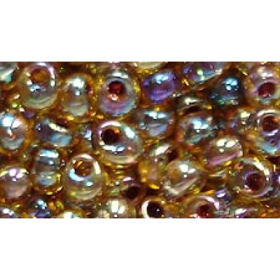 25gr Garnet Lined Topaz AB Magatama Beads