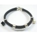 1 Silver Plated Bead Dropper for Oval Cord
