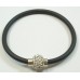 1 Silver Plated Crystal Magnetic Clasp for Round Cord