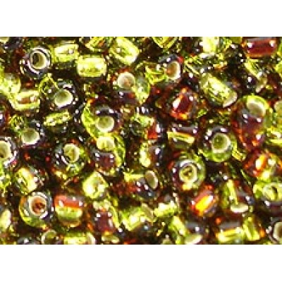25gr Matsuno 4mm Irregular Rocailles - 2-Tone S/L - Topaz Olivine