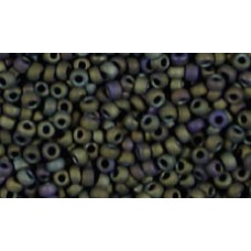 25gr Matsuno 11/0 Rocailles - Matte Charcoal Olive Iris
