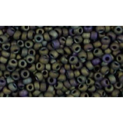 25gr Matsuno 11/0 Rocailles - Matte Charcoal Olive Iris