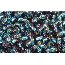25gr Matsuno 4mm Rocailles - 2-Tone Silver Lined - Amethyst and Aquamarine