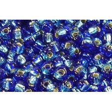 25gr Matsuno 4mm Rocailles - 2-Tone Silver Lined - Aquamarine and Cobalt