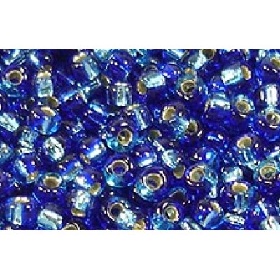 25gr Matsuno 4mm Rocailles - 2-Tone Silver Lined - Aquamarine and Cobalt