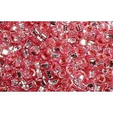 25gr Silver Lined Square Hole Pink Rocailles