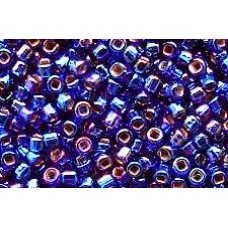 25gr Cobalt Rainbow Silver Lined Square Hole Rocailles