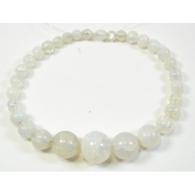 1 Graduated Strand of Cracked Quartz Round Beads