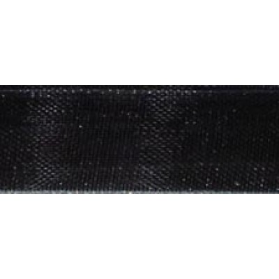 1m 9mm Sheer Black Organza Ribbon