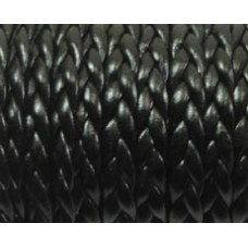 30 cm Flat Braided Faux Leather Black
