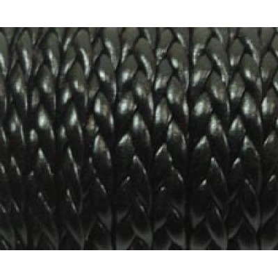 30 cm Flat Braided Faux Leather Black